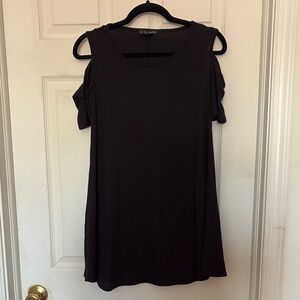 See You Monday Black Cold Shoulder Dress